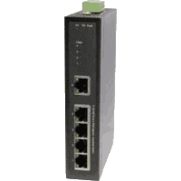 5 port Industrial Fast Ethernet switch with 4x 10/100MBit/s 100Base-TX RJ-45 PoE Power over Ethernet endspan ports according to IEEE 802.3af standard and 1x 10/100MBit/s 100Base-TX RJ-45 uplink port. Metal case IP30 dimensions 30x95x140mm (WxDxH) operating voltage 48V DC redundant at screw terminal, error relay output. Mounting DIN rail or wall mountable (included in scope of delivery).