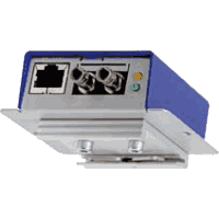 Industrial Fast Ethernet Mini Medienkonverter mit 1x 10/100MBit/s 100Base-TX RJ-45 Port und 1x 100Base-FX LWL Port für Multimode oder Singlemode (Monomode) Glasfaser, optional Multimode oder Singlemode WDM (BiDi, SingleFiber), Reichweite bis 30km, Steckverbinder ST / BFOC oder SC. Auto-Negotiation, MDX/MDIX. Robustes Edelstahlgehäuse Abmessungen 25x62x80mm, Betriebsspannung 12..24V DC, Betriebstemperatur -30..+75°C, Hutschienen-/Wandmontage, Lieferumfang inkl. Hutschienenclip.