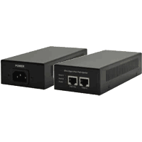 Gigabit Ethernet PoE Power over Ethernet injector according to IEEE 802.3bt (af/at/bt) with 56V / 90 Watt max, supports Type 1 up to Type 4 PD (end devices - powered device) and 10/100/1000 MBit/s Gigabit Ethernet. Protection against overcurrent, short circuit and undervoltage. Dimensions WxDxH 76.5x159c39mm, operating temperature 0°..40°C, operating voltage 100V .. 240V AC, IEC cable included in scope of delivery. FCC Class A, CE mark Class A, LVD.