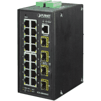 10142004  20 port managed Industrial Gigabit Ethernet switch 4x SFP slots 