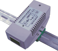 Power over Ethernet injector (Midspan) high power according to IEEE 802.3at standard (PoE+ / PoE Plus). 10/100/1000MBit/s 1000Base-T Gigabit Ethernet. Internal power supply input voltage 100..240V AC, output 56V DC 35W, wall mountable, optional DIN rail mountable, dimensions 72x125x38mm. Relative humidity 5%..90% non condensing. Sellout