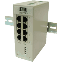 10/100/1000MBit/s 1000Base-T Gigabit Ethernet Power over Ethernet Midspan injector. Input voltage and PoE PSE output see selection box, suitable for industrial use, extended temperature range operating temperature -40°C..+65°C. Mounting on 35mm DIN rail, dimensions HxWxD 125x46x102mm.