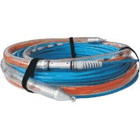Rugged fiber optic loose tube indoor cable / outdoor cable LSZH with rodent protection and longitudinal- and radial water protection for Indoor and outdoor laying, U-DQ(ZN)BH, made-to-order termination multimode OM2, OM3, OM4 or singlemode (monomode) OS2 with connectors of your choice, optional on one side or on both sides with pulling- and protection element. DIN rail mountable by use of MPO/MTP connectors in combination with item group 12012062 possible. For burial laying or increased UV-protection see item 018600002.