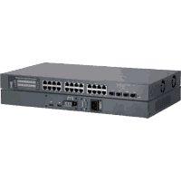 Stackable GbE Gigabit Ethernet switch with 24x 10/100/1000Mbit/s 1000Base-T RJ-45 ports thereof 4x SFP combo slots (mini-GBIC) and 2x 5Gbps stacking HDMI ports for max. 5 cascadings (=120 ports/stack), management web, Telnet, CLI, SNMP v1,v2c,v3, power saving mode, SSH, HTTPS, VLAN, QoS, stormcontrol, LACP, STP/RSTP/MSTP, IGMP, RADIUS, ACL, SNTP client, LLDP and RMON, incl. HDMI cable, power supply switch: Internal 100-240V AC / +36-72V DC max. 35W, incl. 19" mounting kit. Optional PoE IEEE 802.3at max.30W/port (external power supply required).